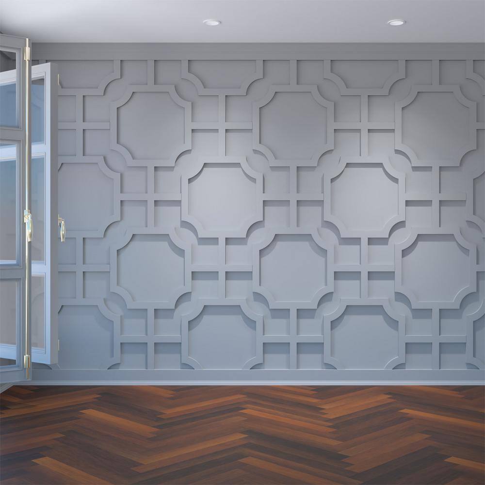 Ekena Millwork 38 in. x 40-78 in. x 23-38 in. Bradley Decorative Fretwork Wall Panels in Architectural Grade PVC WALP24X24BRD