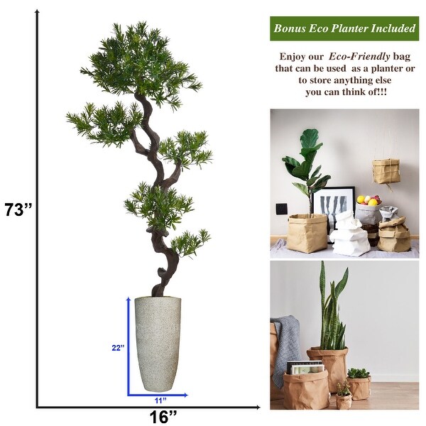 Vintage Home Artificial Faux Real Touch 6.08 Ft Yacca Tree In Planter