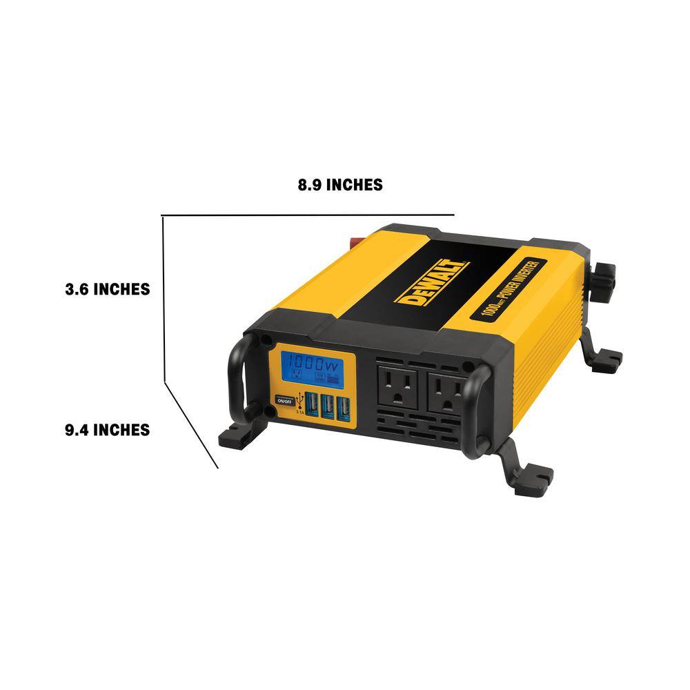 DW 1000-Watt Portable Car Power Inverter with Triple USB Ports DXAEPI1000