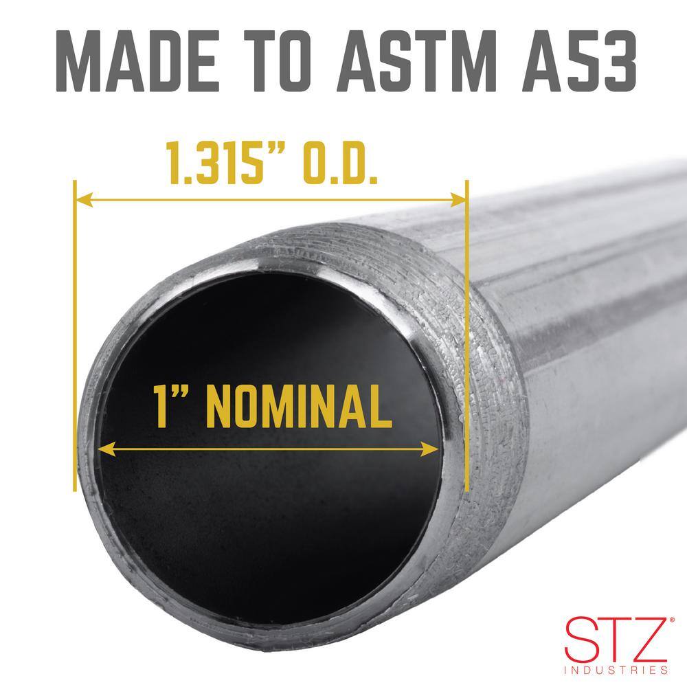 STZ 1 in. x 24 in. Black Steel Schedule 40 Cut Pipe 306 1X24