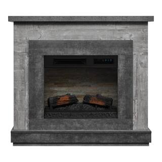 StyleWell Wildercliff 45 in. W Electric Fireplace Wall Mantel in Driftwood 148998