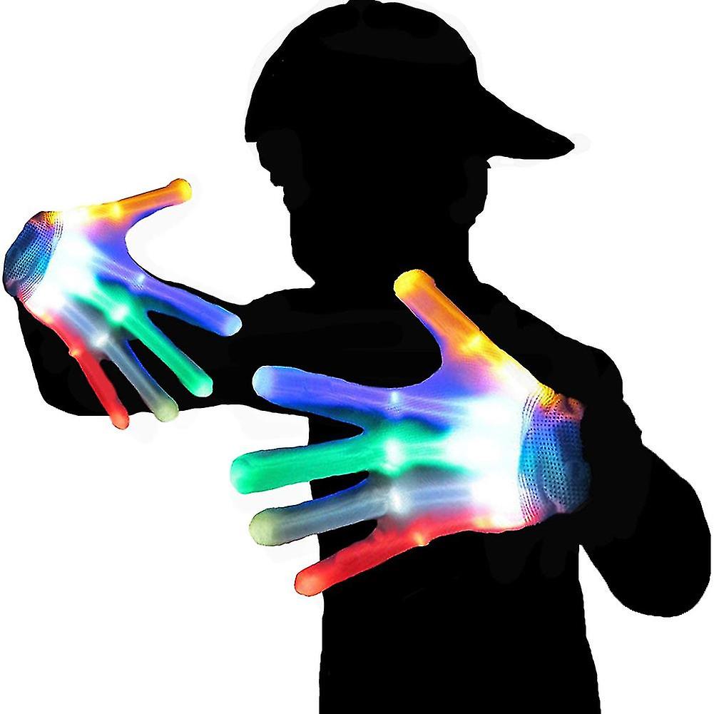 1pc Colorful Led Glove Neon Guante Glowing Christmas Halloween Party Light Prop