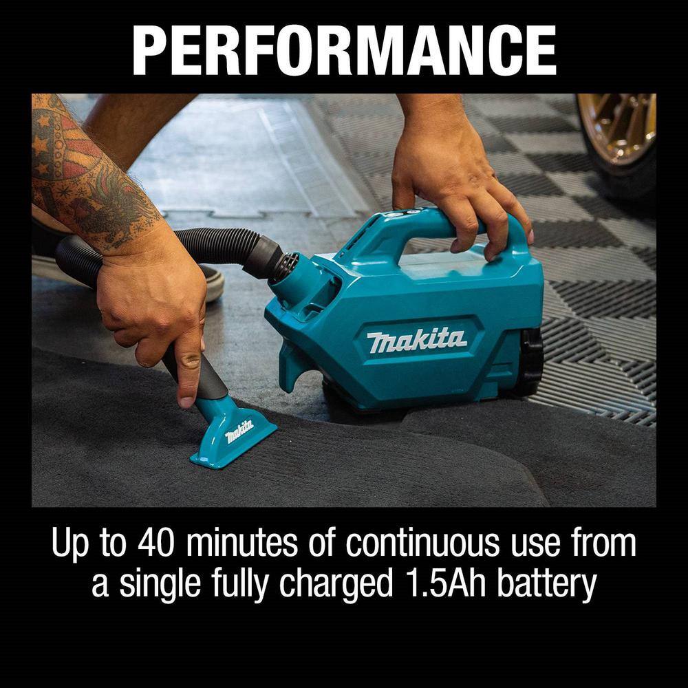 Makita 18V LXT Lithium-Ion Compact Handheld Canister Vacuum Kit 1.5Ah XLC07SY1