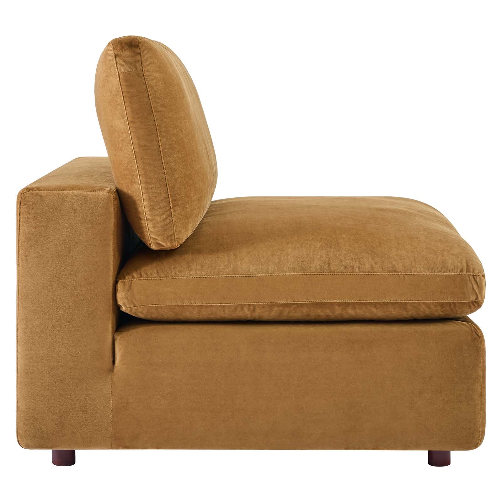 Commix Down Filled Overstuffed Performance Velvet Armless Chair-EEI-4367