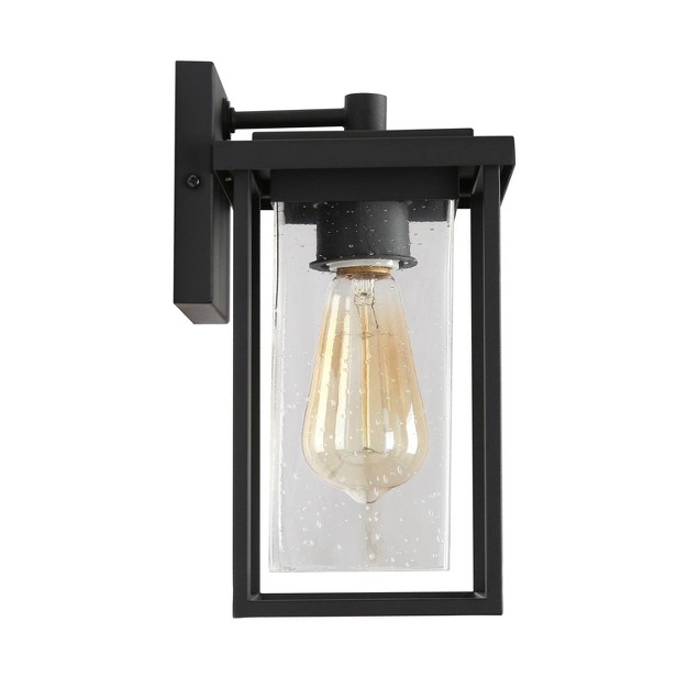 Metal seeded Glass Square Modern Outdoor Wall Light Black Lnc