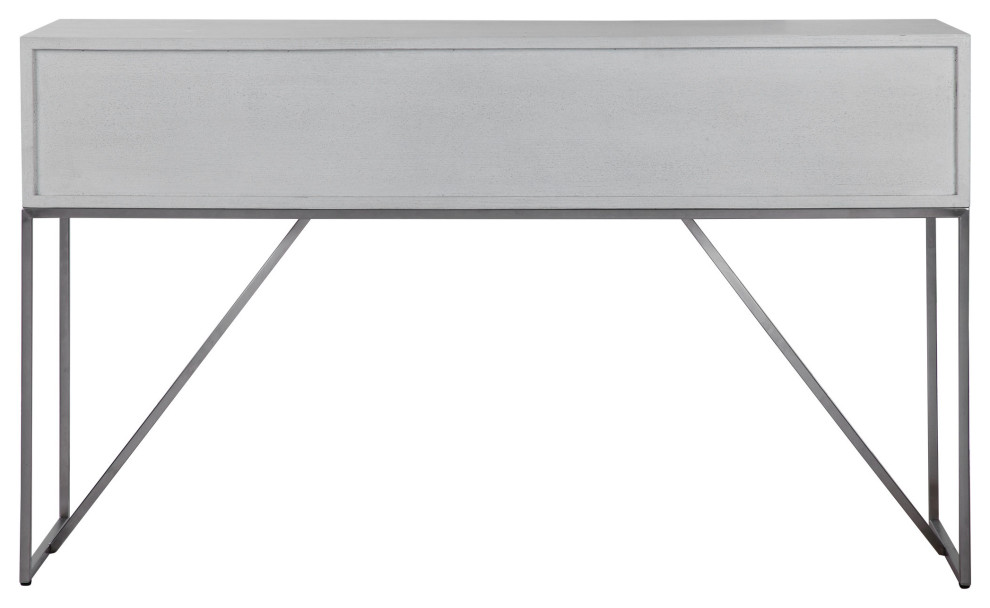 Uttermost Abaya White Console table   Contemporary   Console Tables   by We Got Lites  Houzz