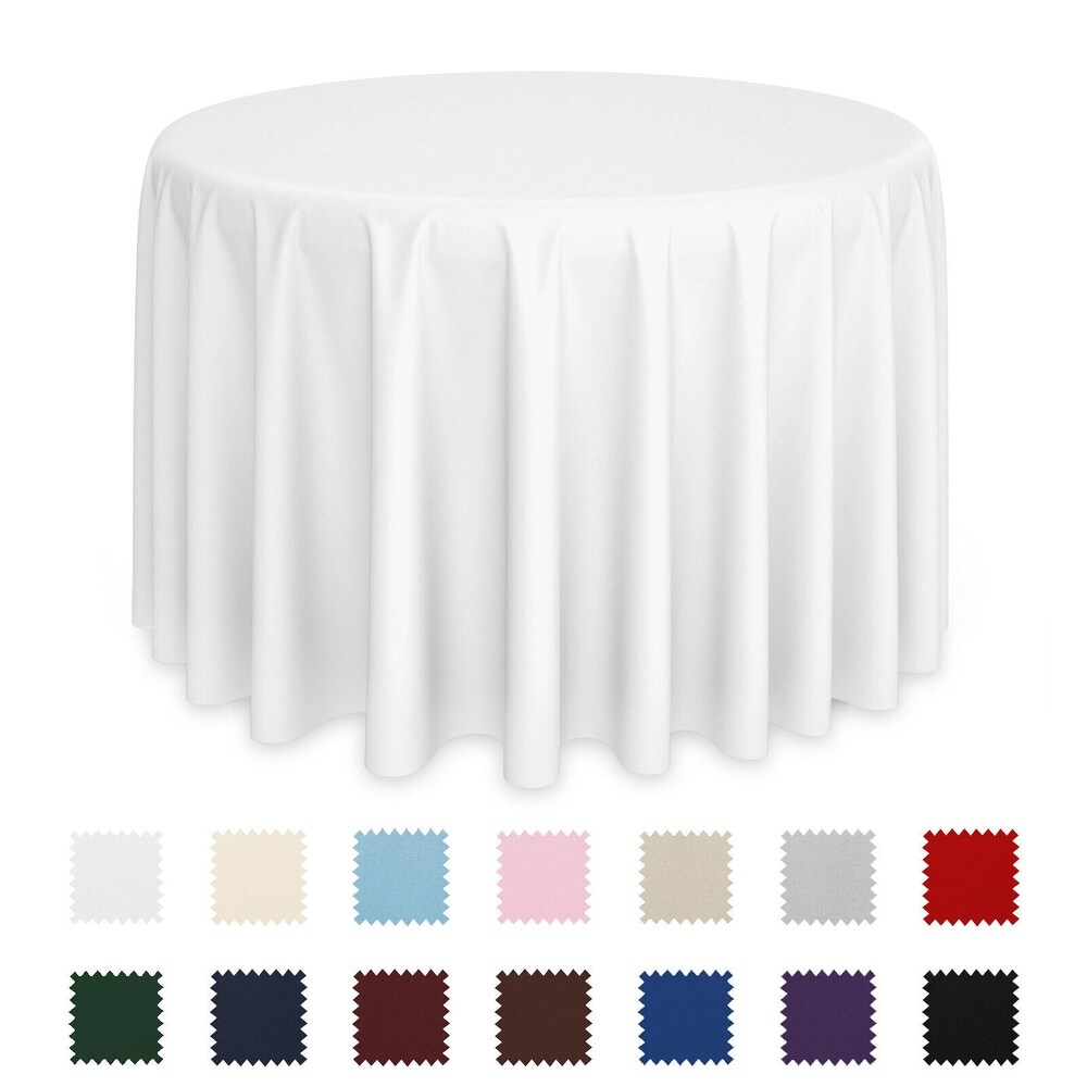 Round Banquet Polyester Fabric Tablecloth (90\