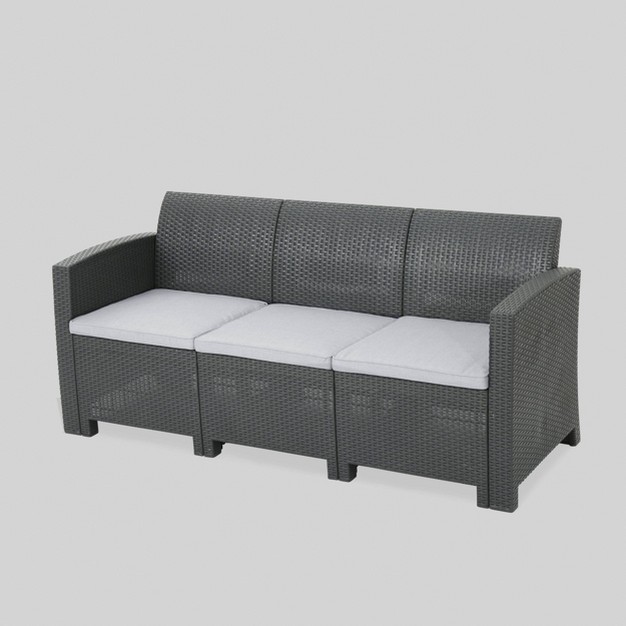 St Paul Wicker Outdoor Patio Sofa Gray Christopher Knight Home