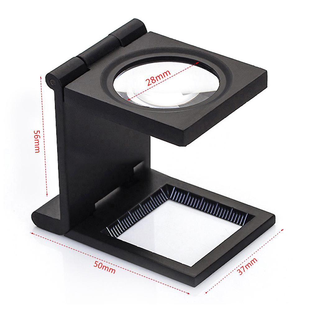 10x Zinc Alloy Black Paint All Metal Cloth Mirror Three Fold Mirror Textile Cloth Inspection Magnifying Glass 9005d