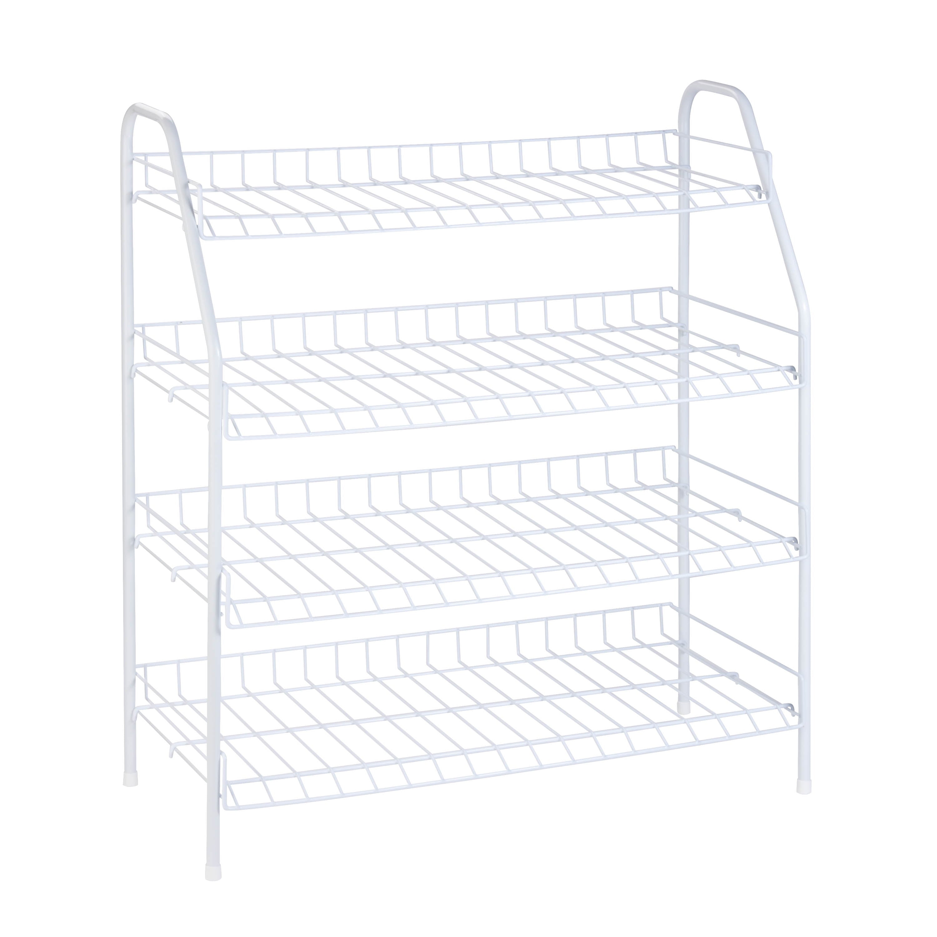 Honey-Can-Do 4-Tier Shoe Rack, Metal, White