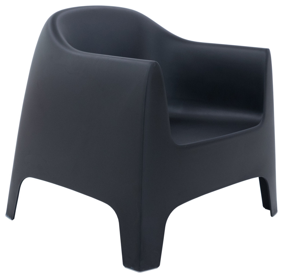 Solid Lounge Chair  Basic/Injection  Black   Contemporary   Outdoor Lounge Chairs   by Vondom  Houzz