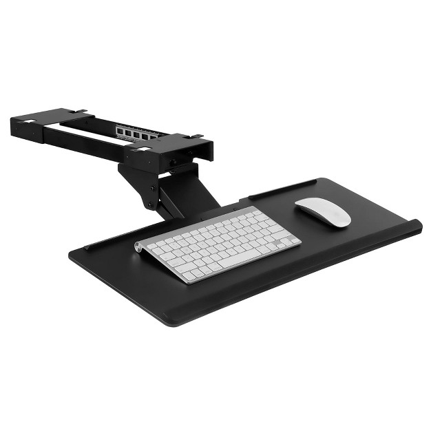 Mount it Under Desk Computer Keyboard And Mouse Tray Ergonomic Keyboard Drawer With Gel Wrist Pad Black