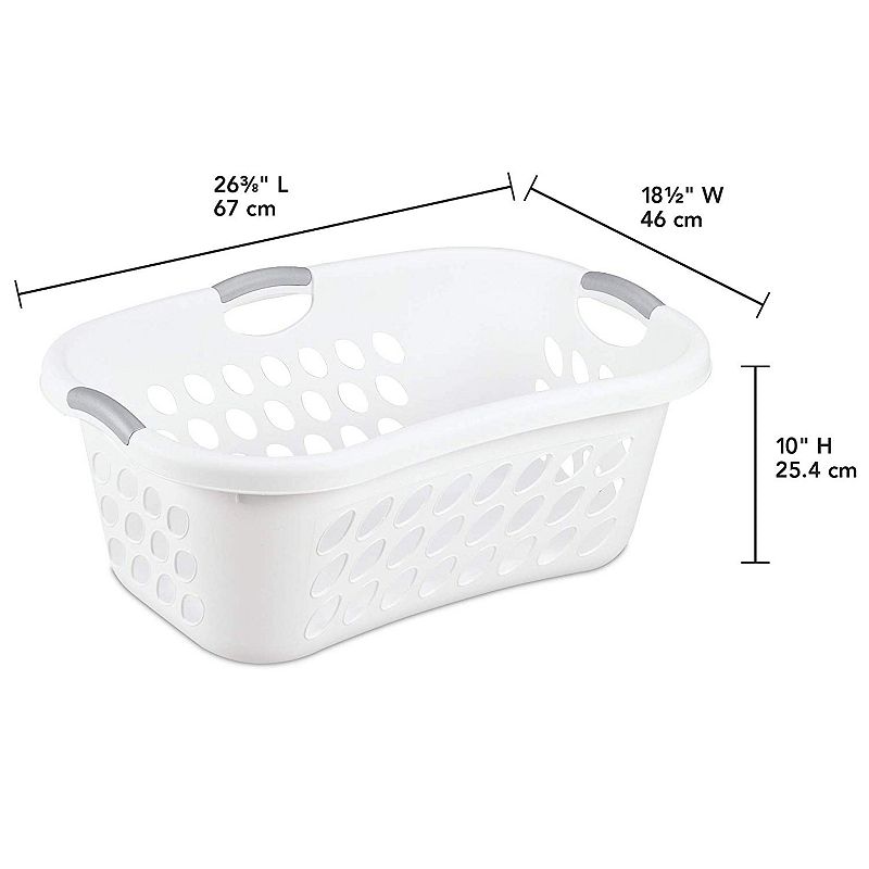 Sterilite Ultra Hiphold 1.25 Bushel Plastic Clothes Laundry Basket Bin (6 Pack)