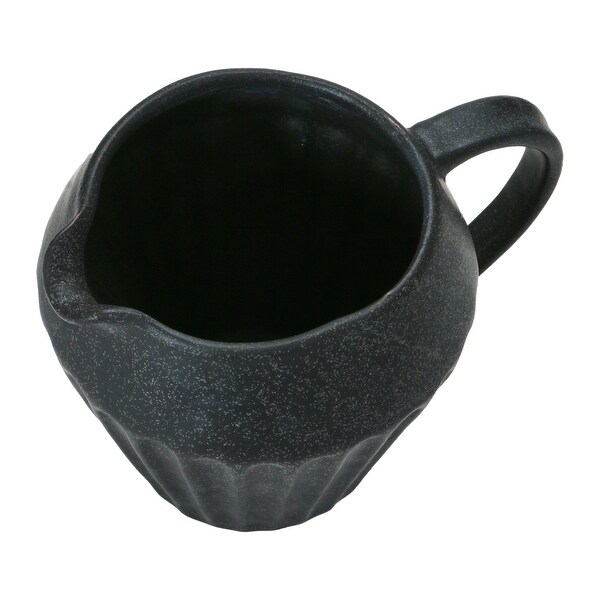 14 oz. Stoneware Pitcher， Reactive Glaze， Matte Black Finish (Each One Will Vary)