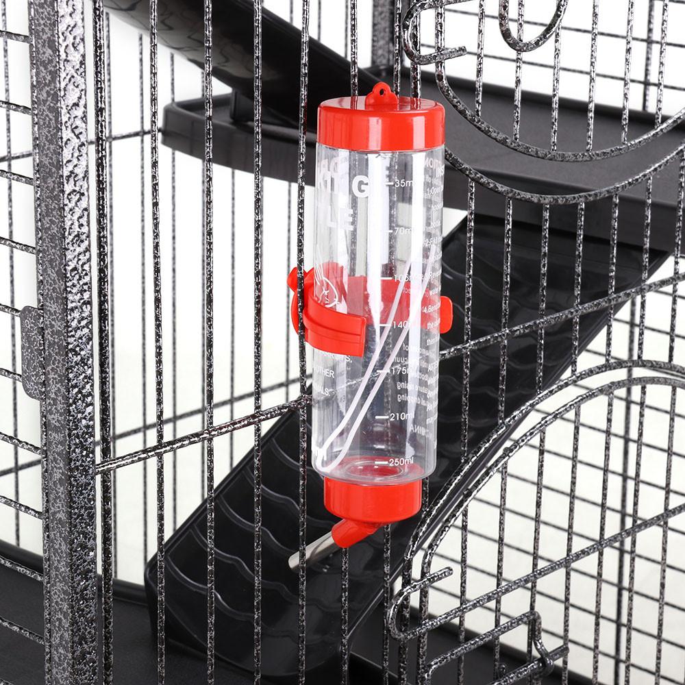 SmileMart 6 Level Rolling Large Pet Cage with Water Bottle for Small Animals， Black