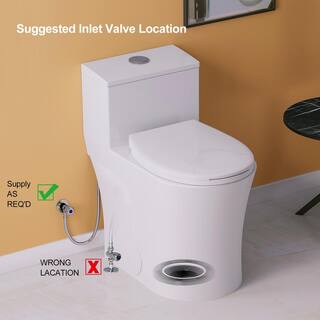 HOROW 1-piece 0.81.28 GPF Dual Flush Elongated Toilet in White Seat Included HR-0038W