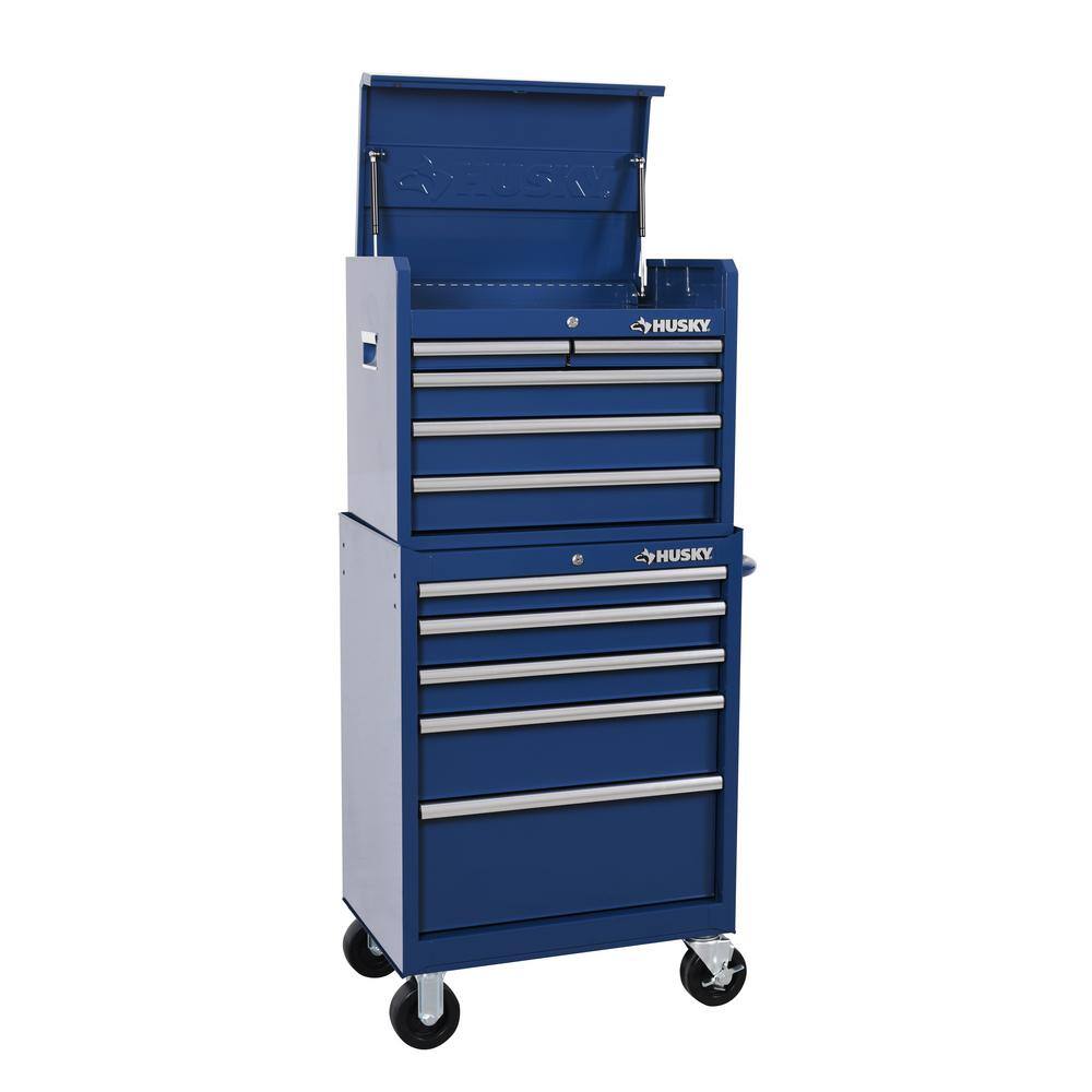 Husky 27 in. 10-Drawer Blue Tool Chest Combo H27CH5TR5BLU