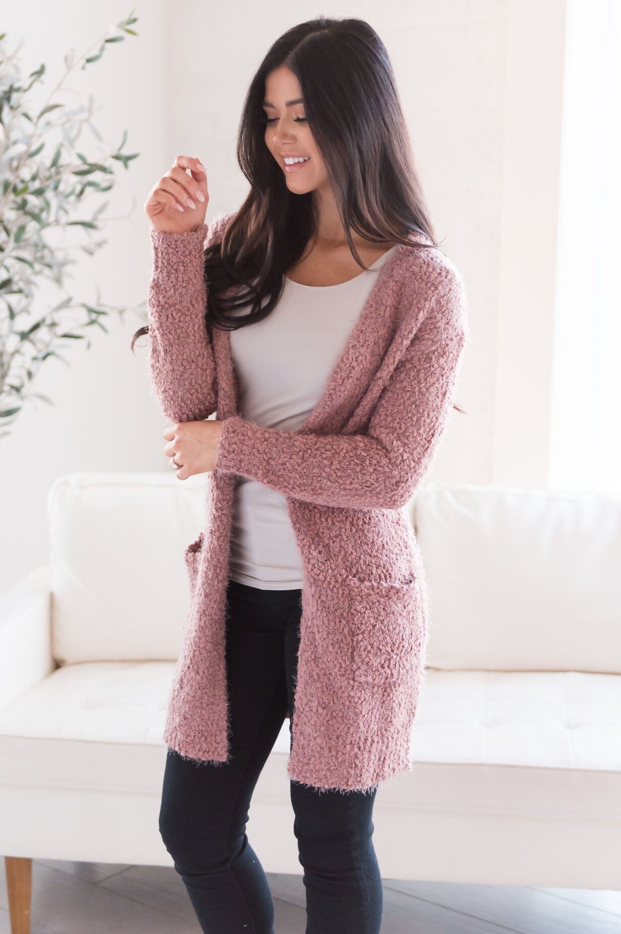 Soft & Cuddly Modest Sweater Cardigan