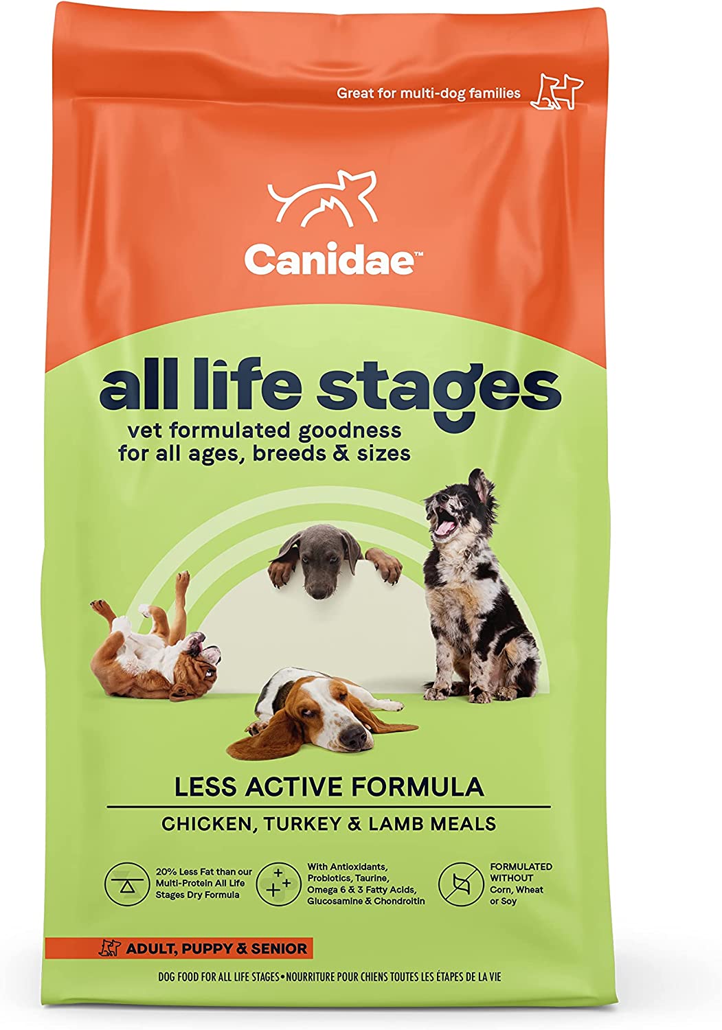 CANIDAE All Life Stages Less Active Chicken Turkey and Lamb Meal Formula Dry Dog Food 15 Pound (Pack of 1)