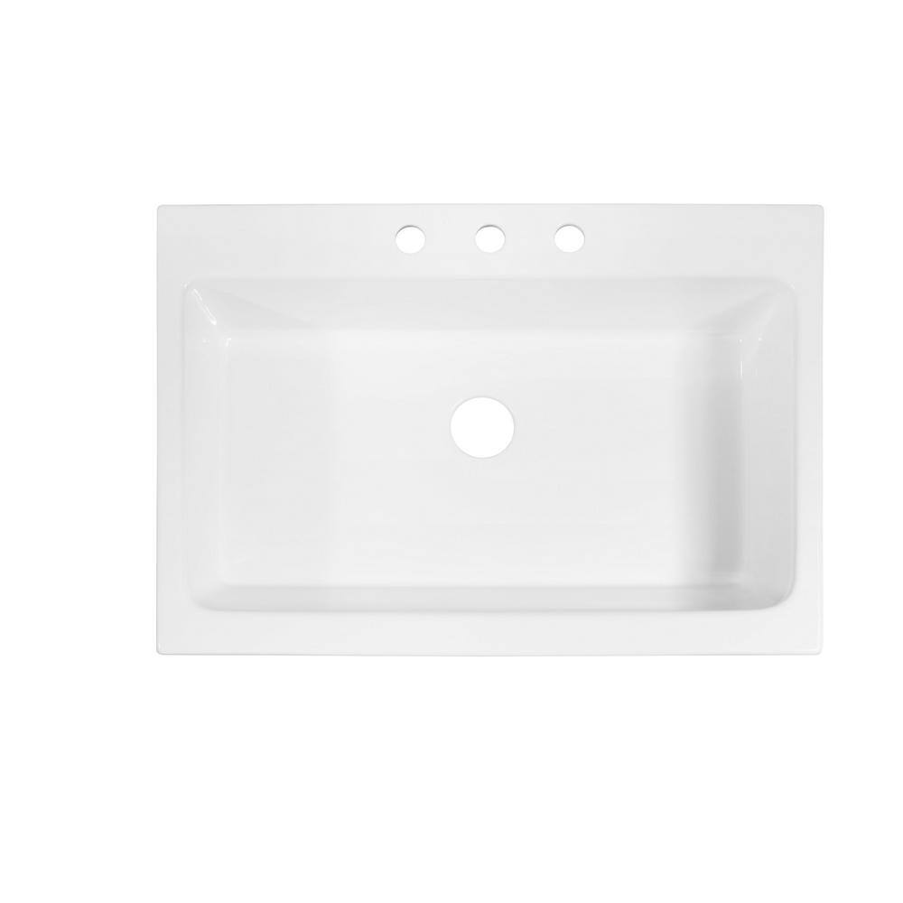 SINKOLOGY Josephine All-in-One Quick-Fit Farmhouse Fireclay 33.85 in. 3-Hole Single Bowl Kitchen Sink with Pfister Zuri Faucet SK450-34FC-MCCB