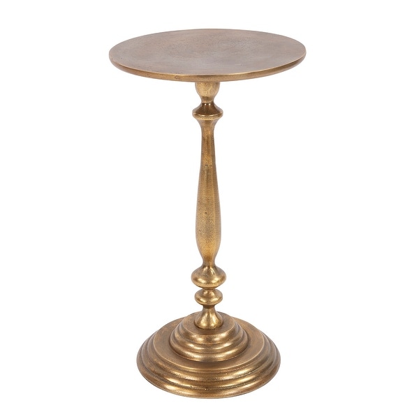 Silver Orchid Terry Candlestick Pedestal Accent Table