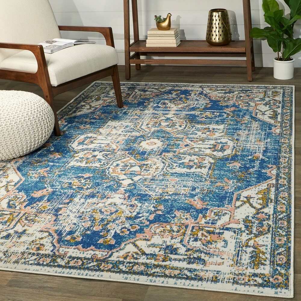 Derya Bohemian Medallion Indoor/ Outdoor Area Rug