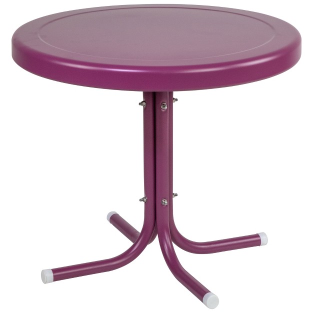 Outdoor Retro Tulip Side Table Purple