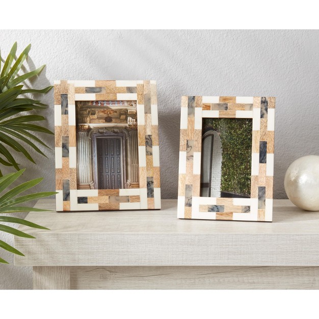 Saro Lifestyle Contemporary Wooden Segment Photo Frame