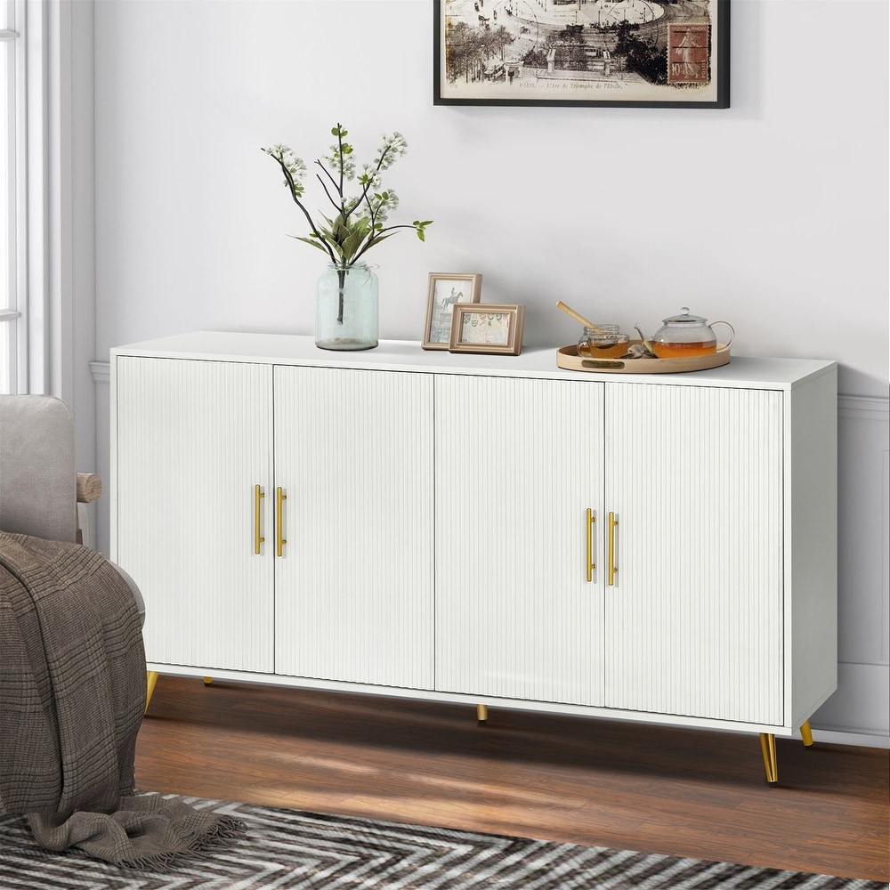 Vintage Wood Sideboard with Adjustable Shelves