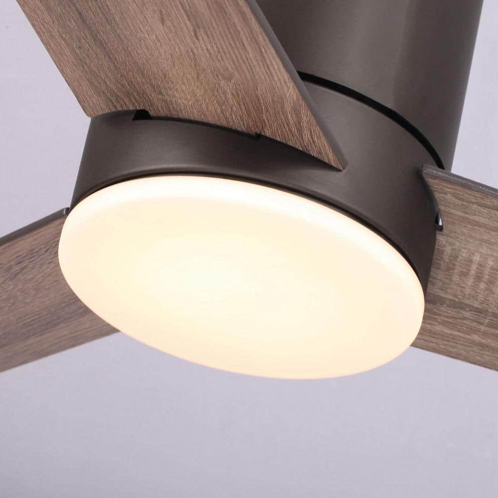 Parrot Uncle Kielah 48 in Integrated LED Bronze Flush Mount Ceiling Fan with Light and Remote Control