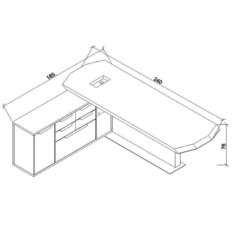 MAGNUS Executive Office Desk with Left Return 2.4M - Tobacco