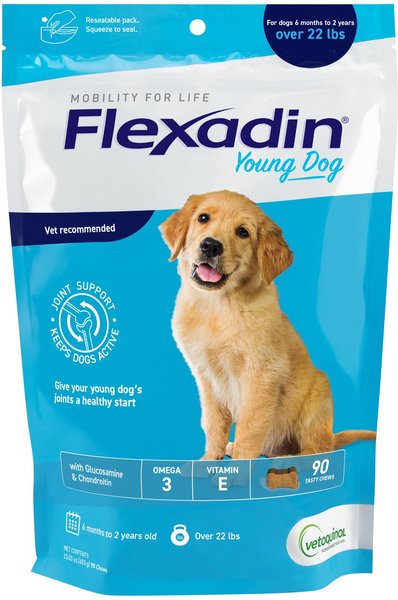 Vetoquinol Flexadin Dog Supplement， 22.03-oz bag， 90 count