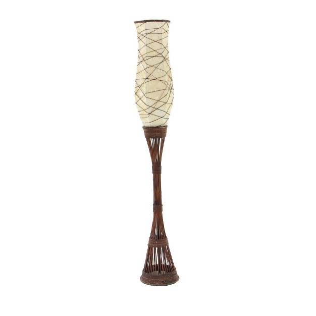 Traditional Bamboo Floor Lamp Brown Olivia amp May