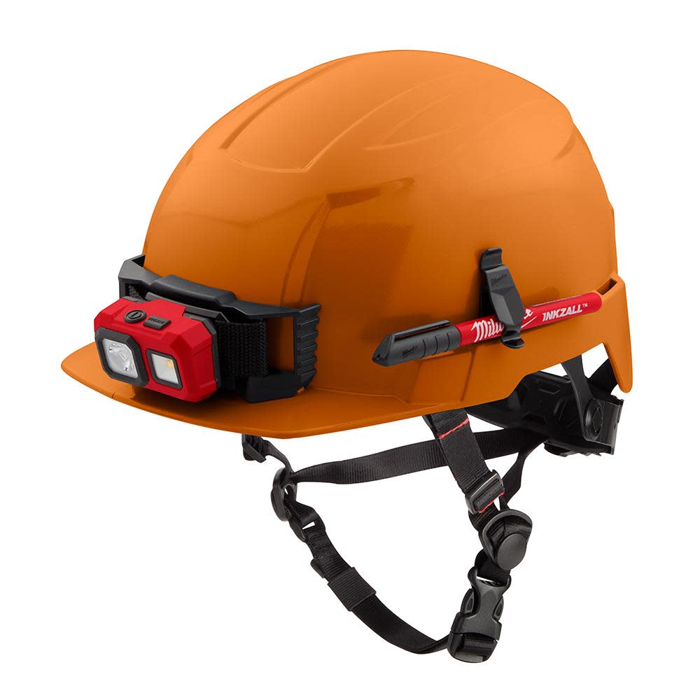 Milwaukee Orange Front Brim Helmet with BOLT Class E