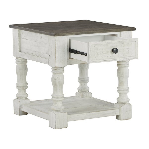 Ashley Furniture Havalance White/Gray Square End Table - 25