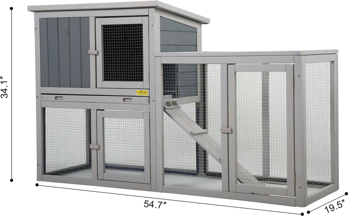 Coziwow by Jaxpety Wooden Rabbit Hutch Bunny Cage Two Story Habitats