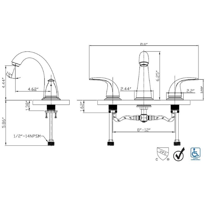 Ultra Faucets UF55015 Oil Rubbed Bronze Two Handle Lavatory Widespread Faucet