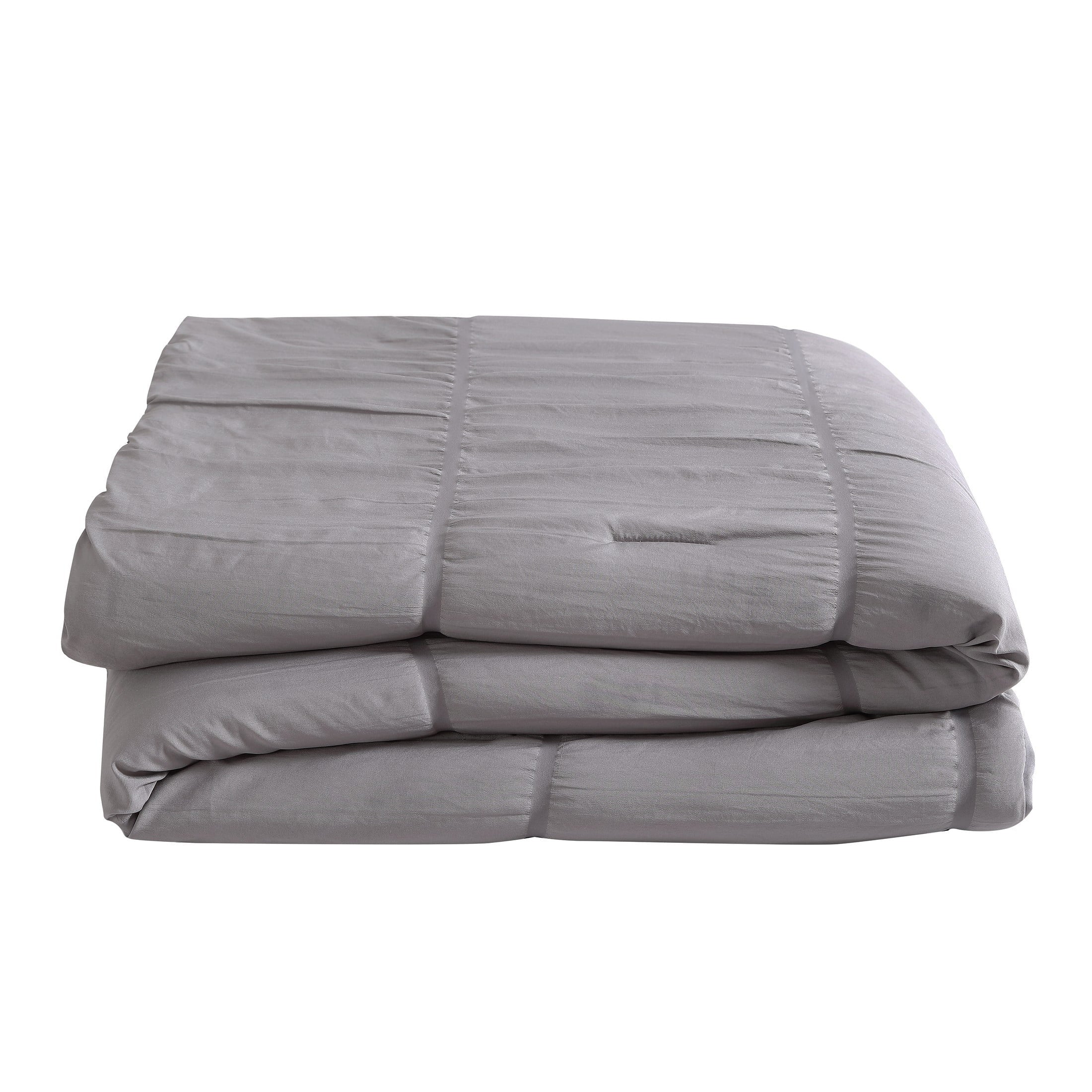 VCNY Home Sumara 3-Piece Grey Striped Polyester Comforter Set， Twin