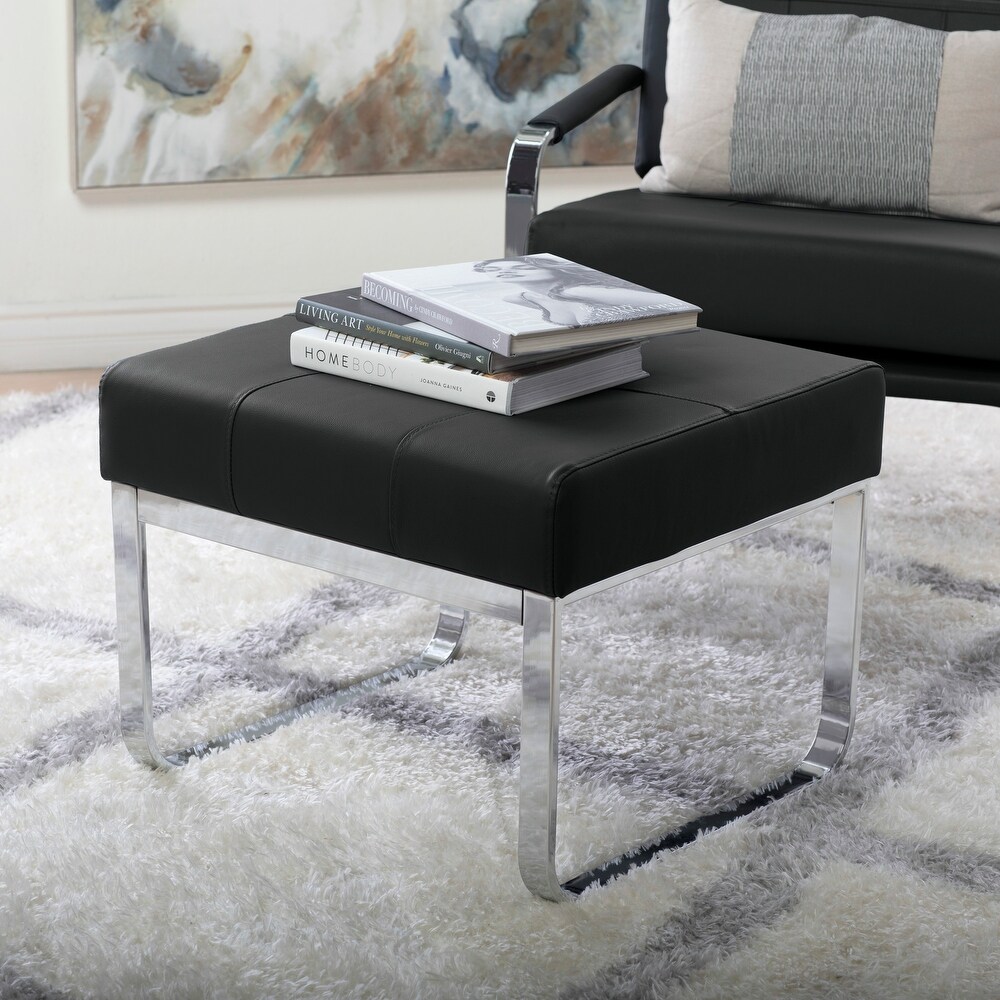 Studio Designs Home ure Rectangular Blended Leather Ottoman