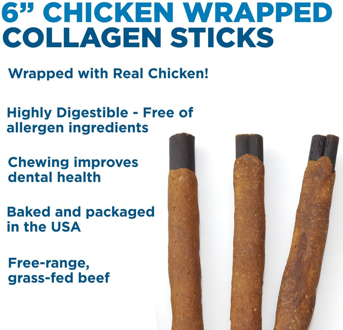 Best Bully Sticks 6-inch Collagen Chicken Wrapped Sticks Dog Treats