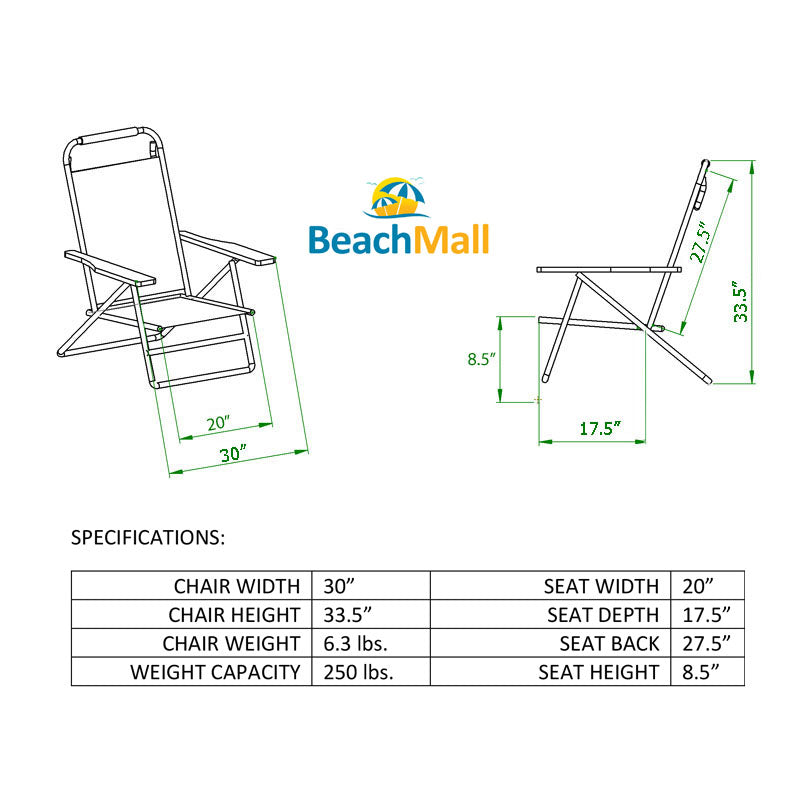 Deluxe 5 Reclining Positions Lay Flat Beach Chair for Adults with Drink Holder， Aluminum Lightweight Folding， 250 lb Load Capacity