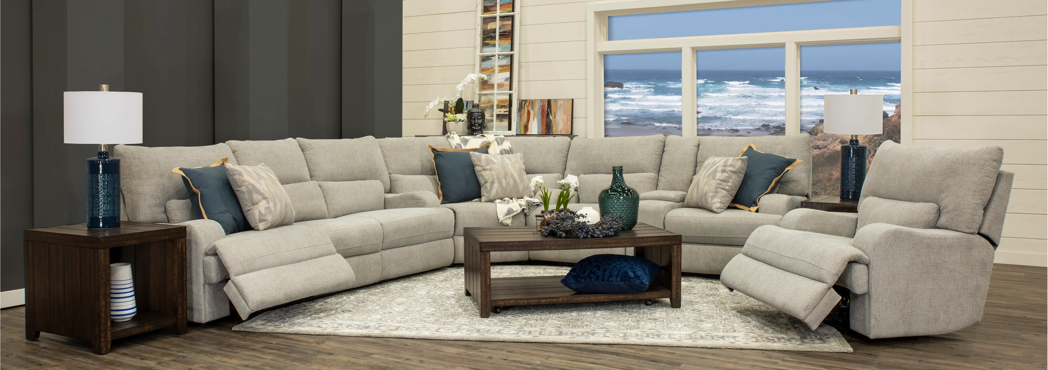 Brindle Gray Power Reclining Sectional