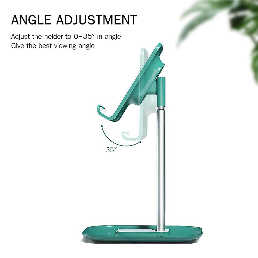 Green Desk Cell Phone Stand Desktop Mobile Phone Holder Angle Adjustable Height Adjustment Compatible With Smartphone Tablets Within 12.9-in