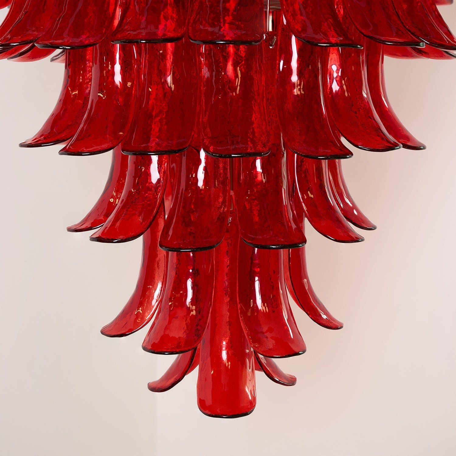 Murano Crimson Cascade Chandelier