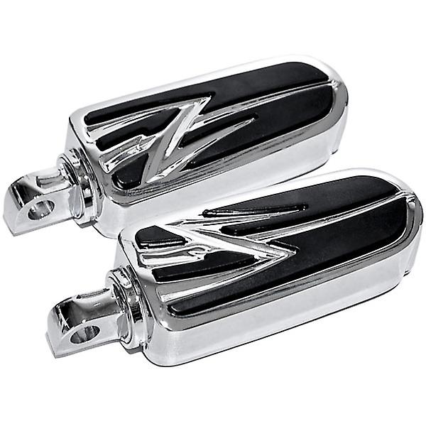 Motorcycle Front Rear Footpeg Foot Rests Tribal Design Chrome Compatible with Harley-Davidson CVO Style Footpeg Mount