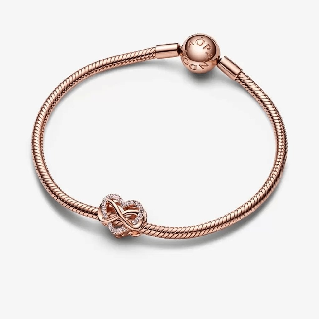 PANDORA  Family Infinity Pink Heart Charm