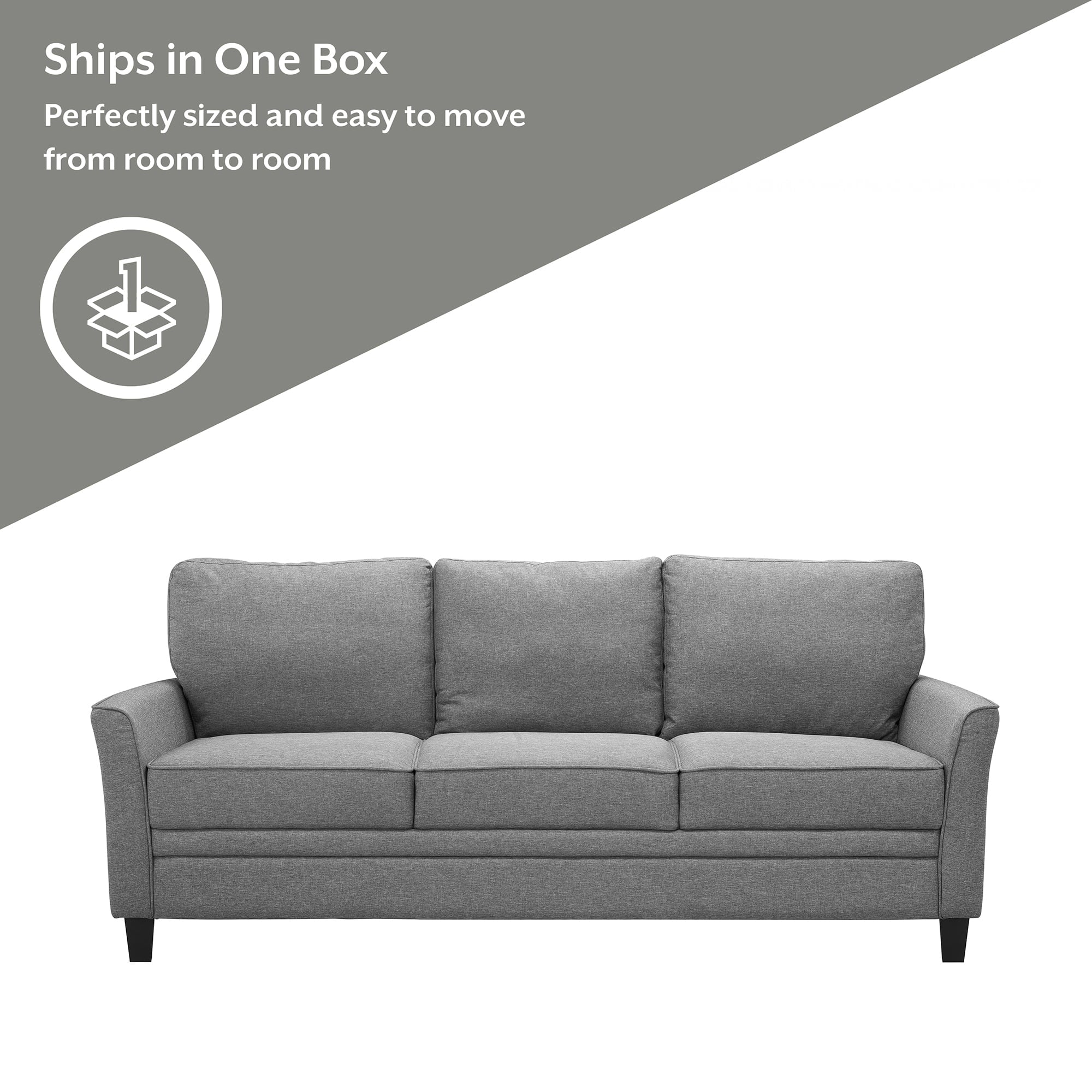 Mainstays Auden 3 Seat Sofa, Gray