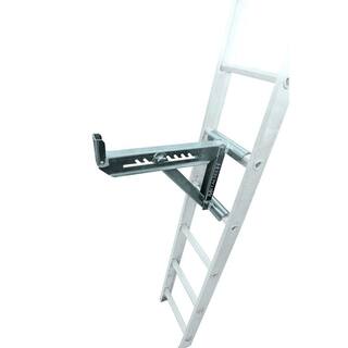 MetalTech 21.75 in. x 10 in. x 16.75 in. Aluminum Adjustable 2-Rung Ladder Jacks for Scaffold Extension Boards Ladder or Plank E-LJ20