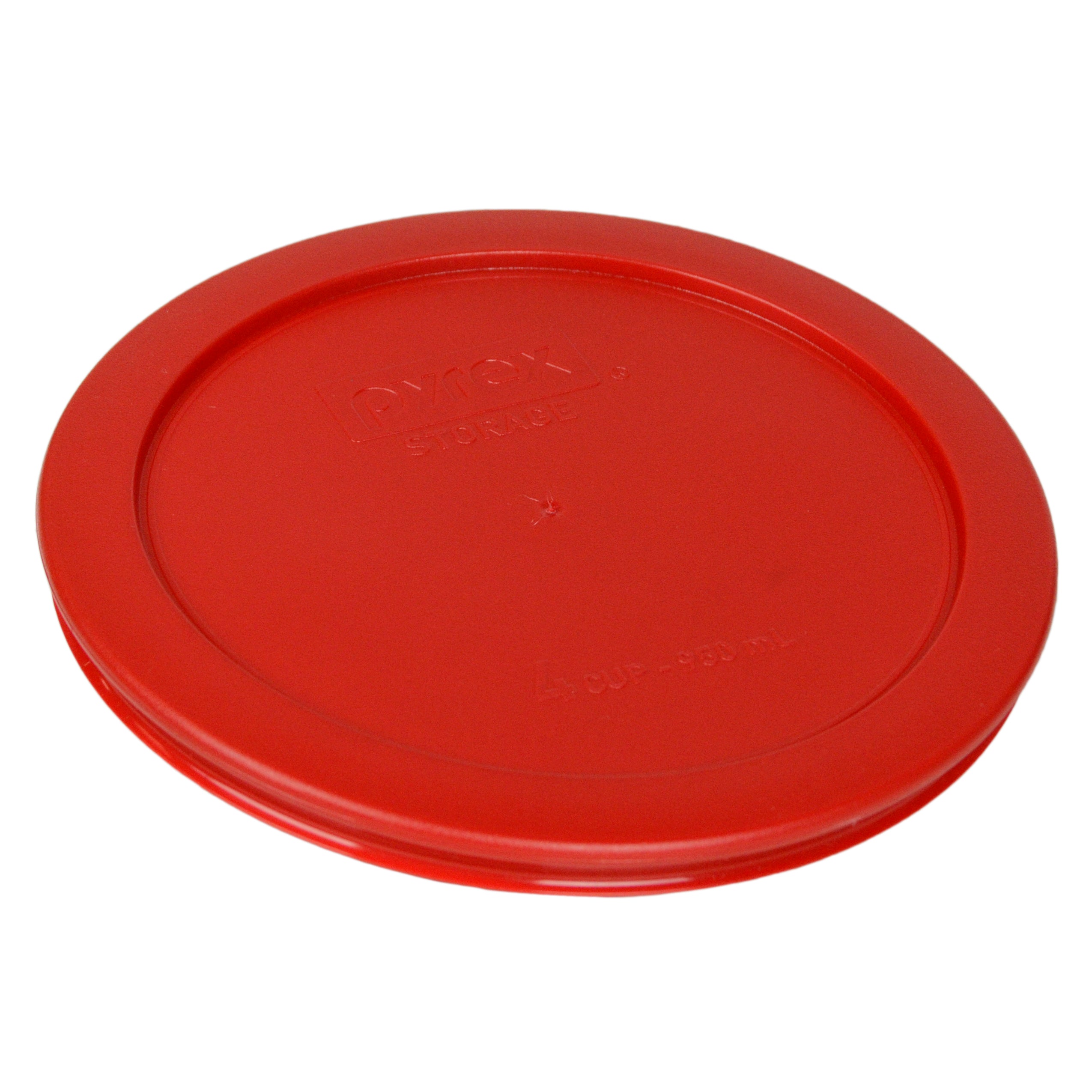 Pyrex (1) 7201 4-Cup Glass Bowl and (1) 7201-PC Poppy Red Plastic Lid