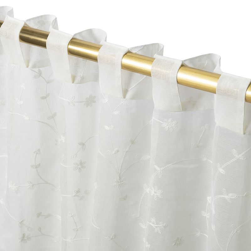 Sheer Blossom Rod Pocket With Back Tab Panel Curtain